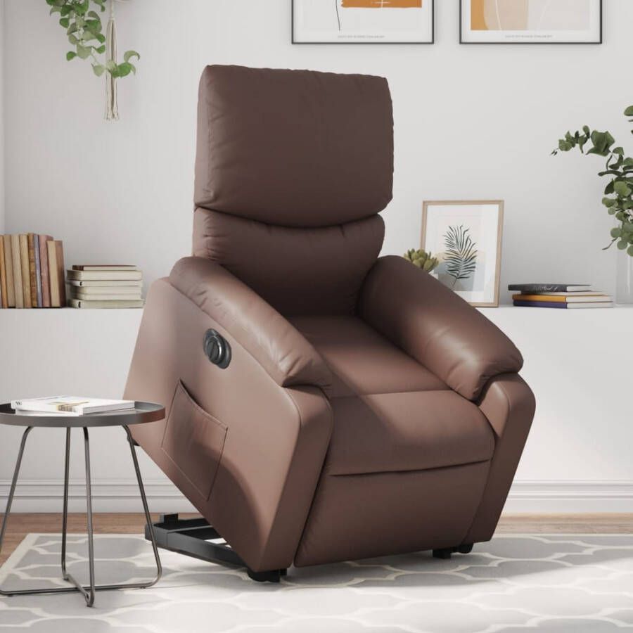 VidaXL Sta-op-stoel elektrisch kunstleer bruin - Foto 4