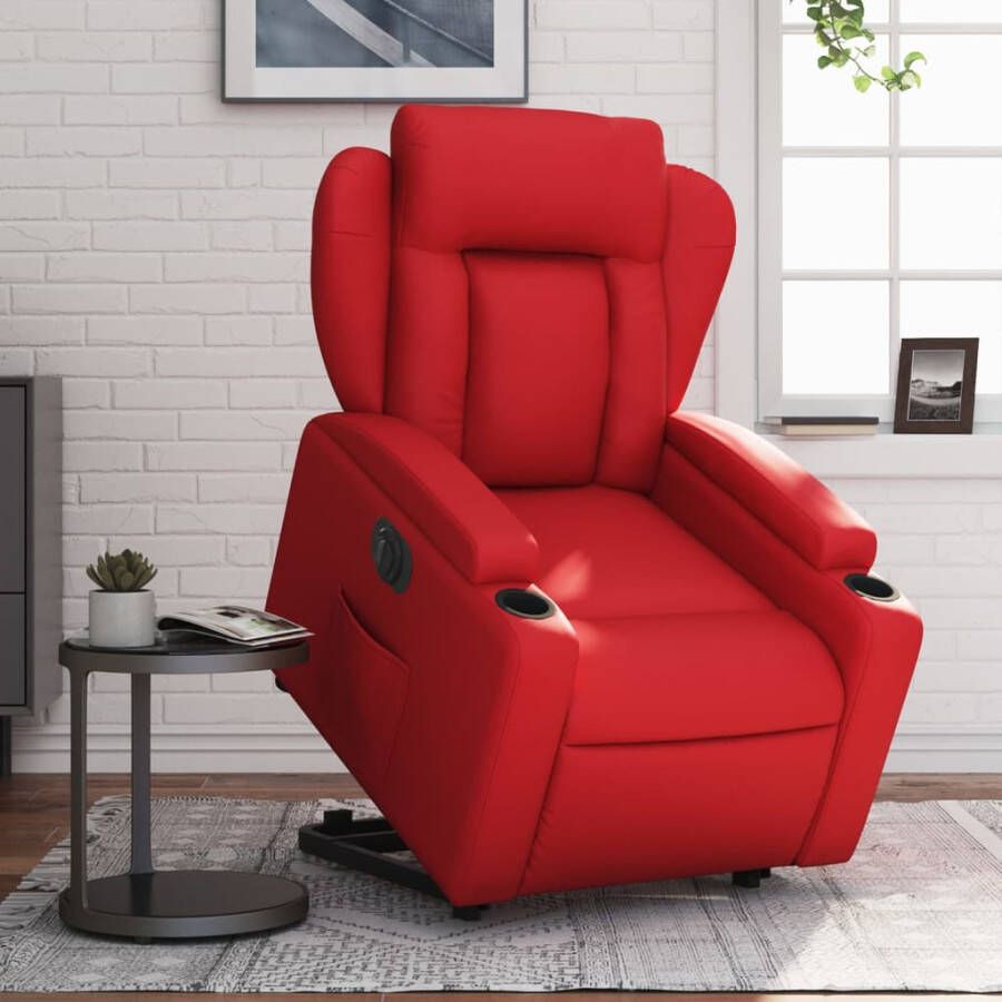VidaXL Sta-op-stoel elektrisch kunstleer rood - Foto 2