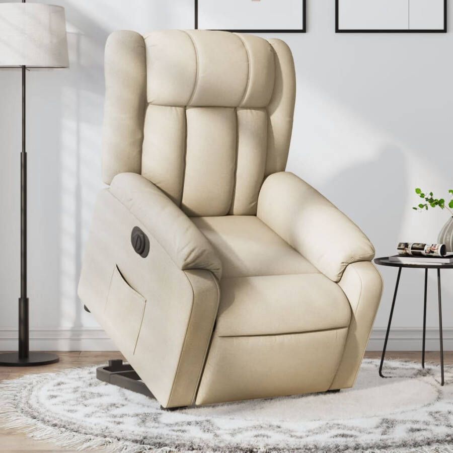 VIDAXL Sta-op-stoel elektrisch verstelbaar stof crèmekleurig - Foto 4