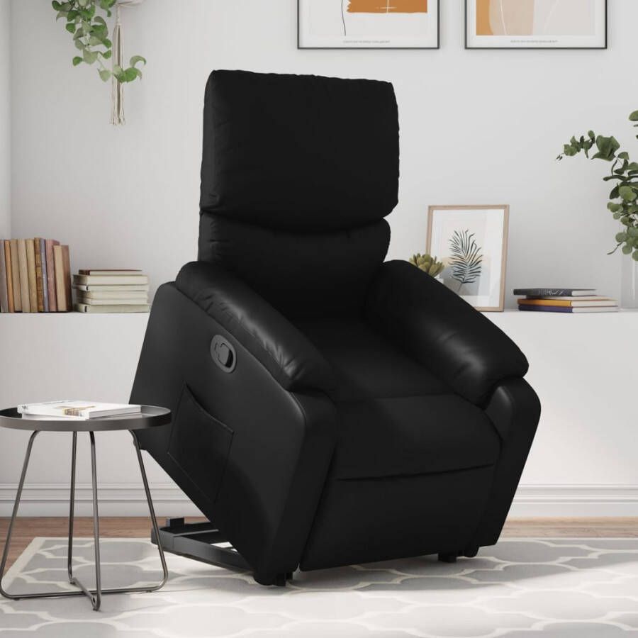 VIDAXL Sta-op-stoel kunstleer zwart - Foto 4
