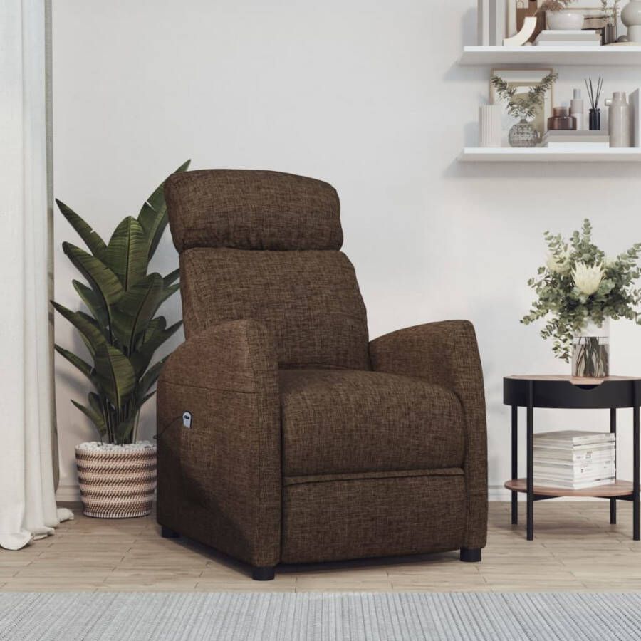 VidaXL Sta-op-stoel verstelbaar stof bruin