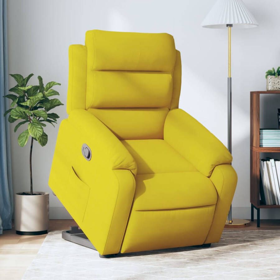 VIDAXL Sta-op-stoel verstelbaar fluweel geel - Foto 2