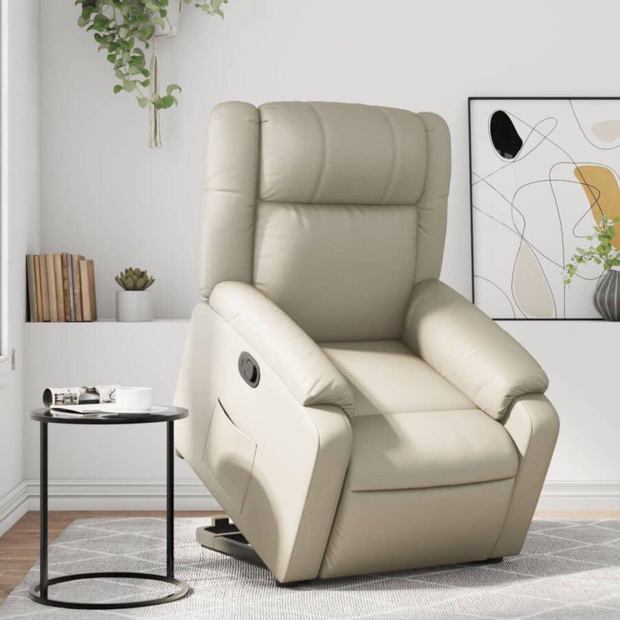 VidaXL Sta-op-stoel verstelbaar kunstleer crèmekleurig - Foto 4