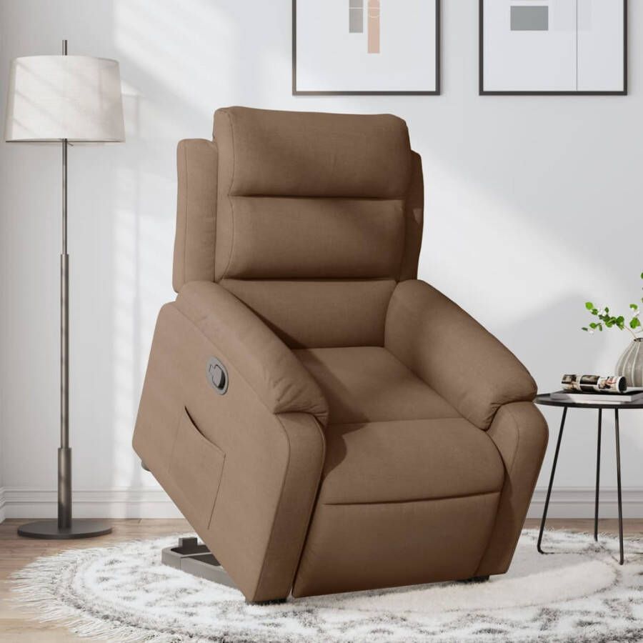 VIDAXL Sta-op-stoel verstelbaar stof bruin - Foto 2
