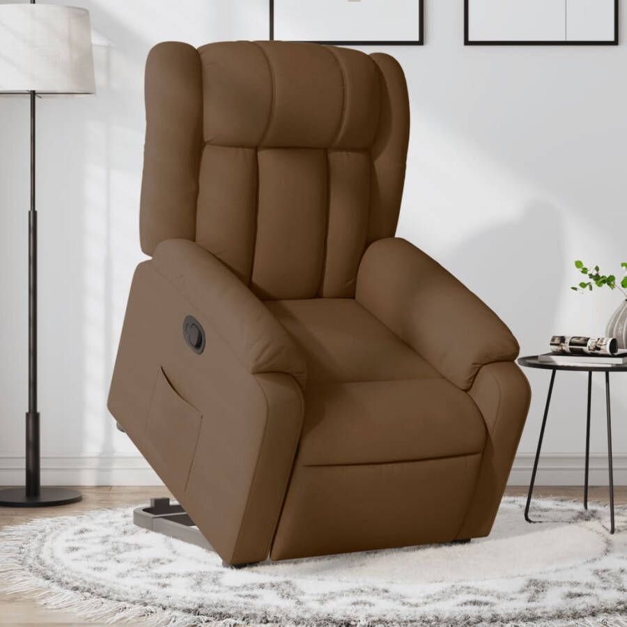 VidaXL Sta-op-stoel verstelbaar stof bruin - Foto 4