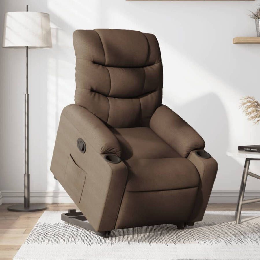 VIDAXL Sta-op-stoel verstelbaar stof bruin - Foto 4