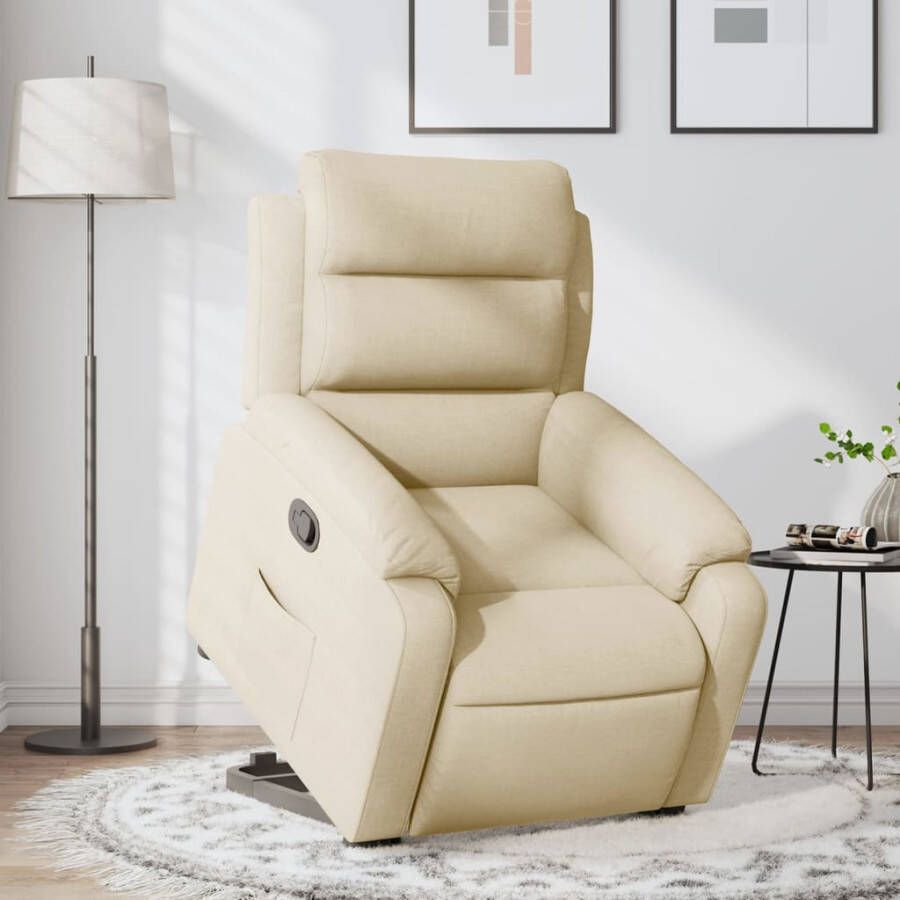 VidaXL Sta-op-stoel verstelbaar stof crèmekleurig - Foto 4