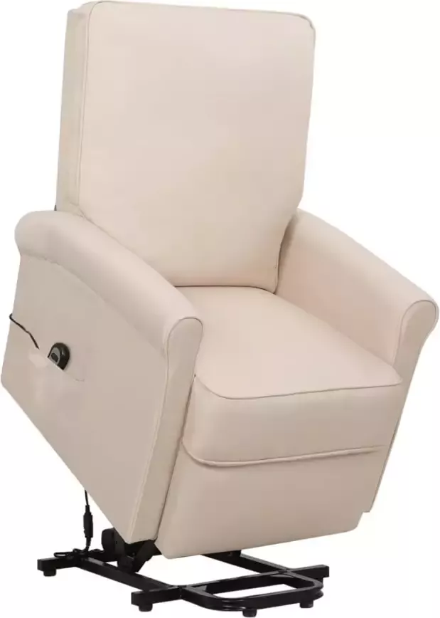 VIDAXL Sta-op-stoel verstelbaar stof crèmekleurig