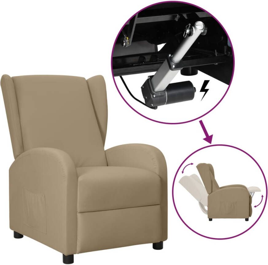 VIDAXL Sta-opstoel verstelbaar kunstleer cappuccinokleurig