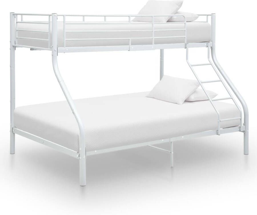 Vida XL Stapelbedframe metaal wit 140x200 cm 90x200 cm SKU: V287903 - Foto 2