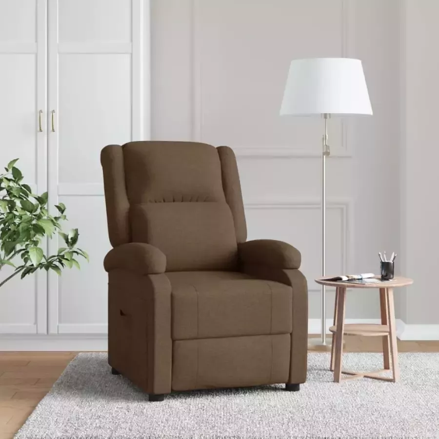 VIDAXL Fauteuil verstelbaar stof bruin