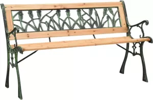 VidaXL Tuinbank 122 cm gietijzer en massief vurenhout