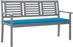 VIDAXL Tuinbank 3-zits met kussen 150 cm eucalyptushout grijs