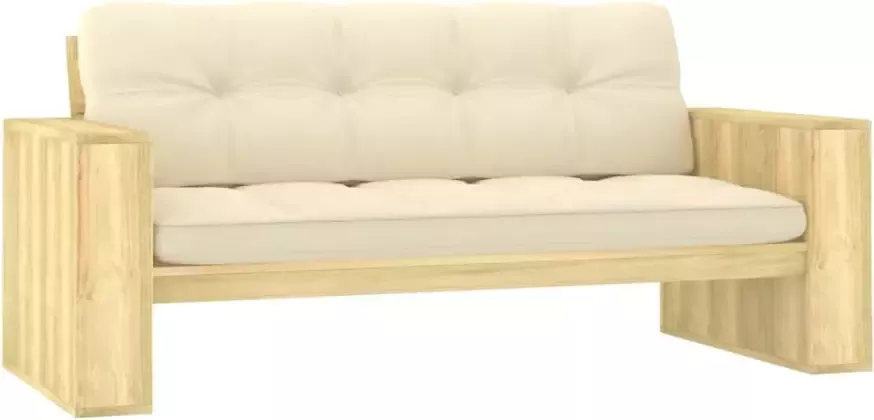 VIDAXL Tuinbank met crèmekleurige kussens 179 cm geïmpregneerd hout - Foto 4