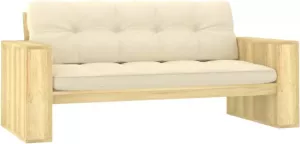 VIDAXL Tuinbank met crèmekleurige kussens 179 cm geïmpregneerd hout