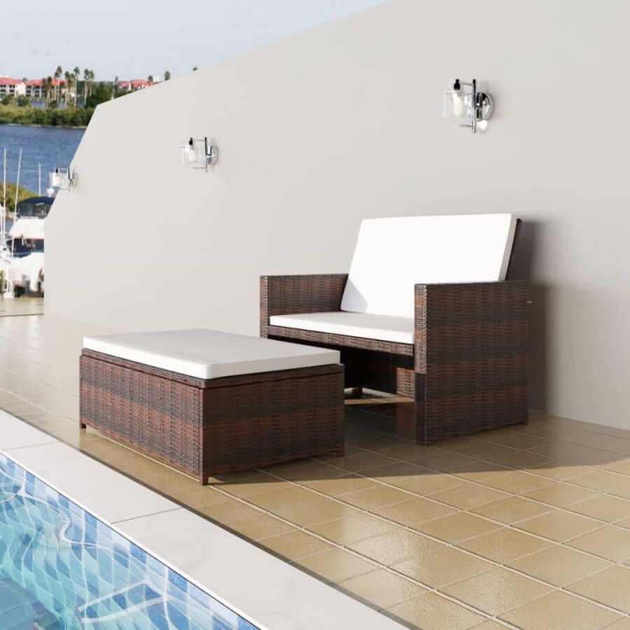 VidaXL Loungeset poly rattan bruin 5-delig - Foto 4