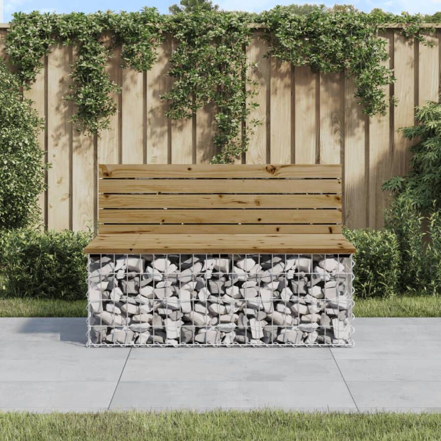 VIDAXL Tuinbank schanskorfontwerp 103x70x65 cm geïmpregneerd hout - Foto 4