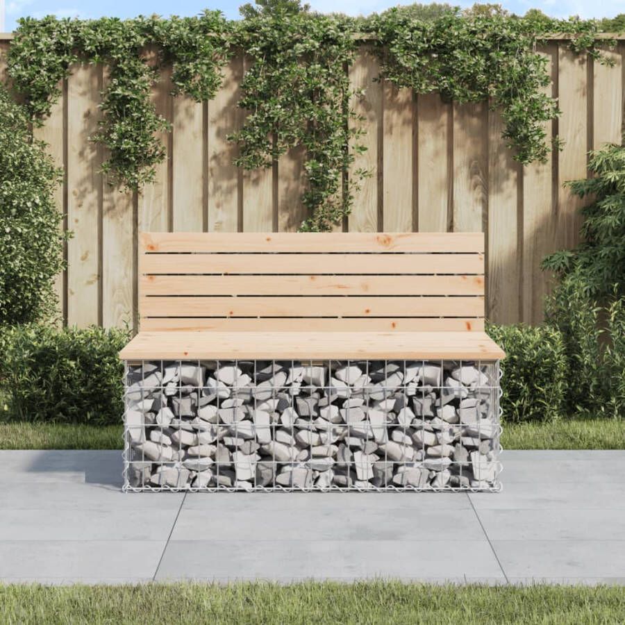VIDAXL Tuinbank schanskorfontwerp 103x70x65 cm massief grenenhout - Foto 4