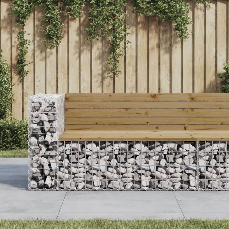 VIDAXL Tuinbank schanskorfontwerp 122x71x65 5 cm geïmpregneerd hout - Foto 4