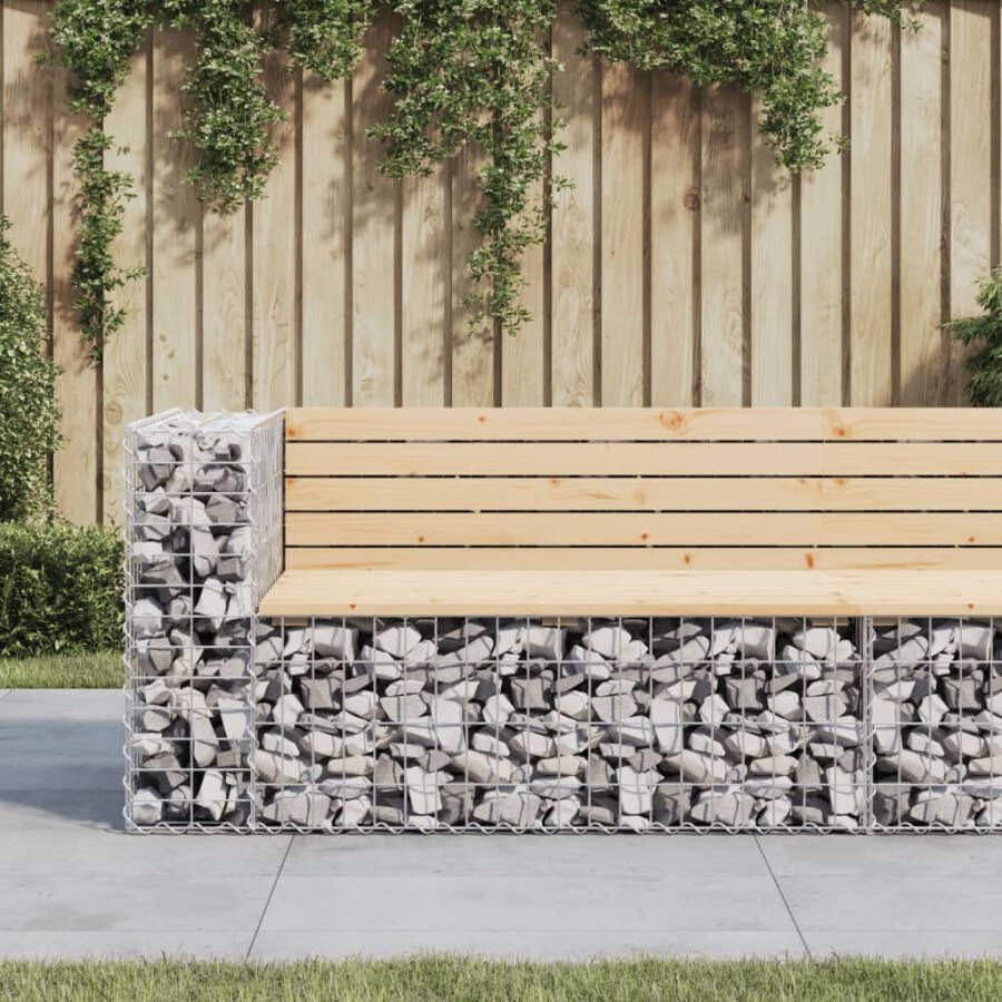 VIDAXL Tuinbank schanskorfontwerp 122x71x65 5 cm massief grenenhout - Foto 4