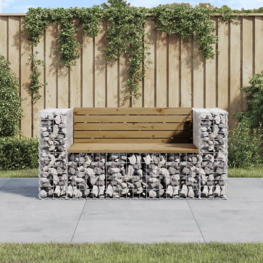VIDAXL Tuinbank schanskorfontwerp 143x71x65 5 cm geïmpregneerd hout - Foto 4