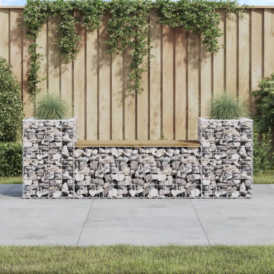 VIDAXL Tuinbank schanskorfontwerp 183x41x60 5 cm geïmpregneerd hout - Foto 4
