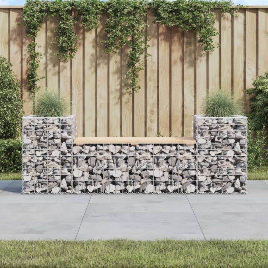 VIDAXL Tuinbank schanskorfontwerp 183x41x60 5 cm massief grenenhout - Foto 4