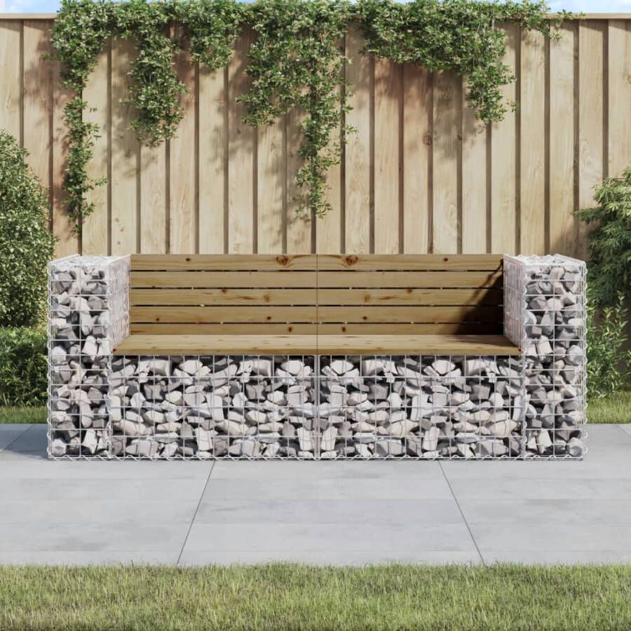 VIDAXL Tuinbank schanskorfontwerp 184x71x65 5 cm geïmpregneerd hout - Foto 4