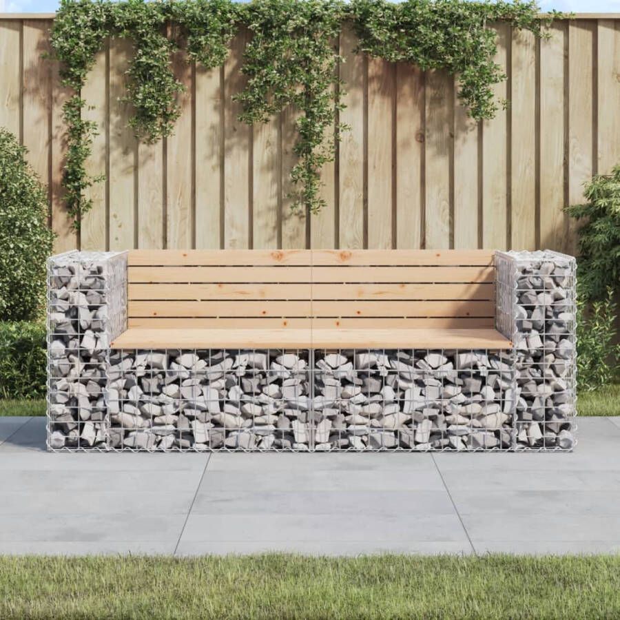 VIDAXL Tuinbank schanskorfontwerp 184x71x65 5 cm massief grenenhout - Foto 4