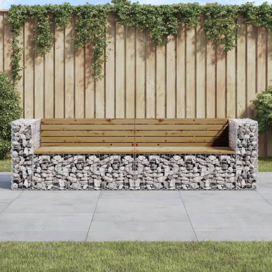VIDAXL Tuinbank schanskorfontwerp 244x71x65 5 cm geïmpregneerd hout - Foto 4