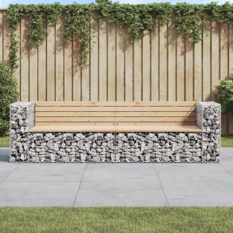 VIDAXL Tuinbank schanskorfontwerp 244x71x65 5 cm massief grenenhout - Foto 4