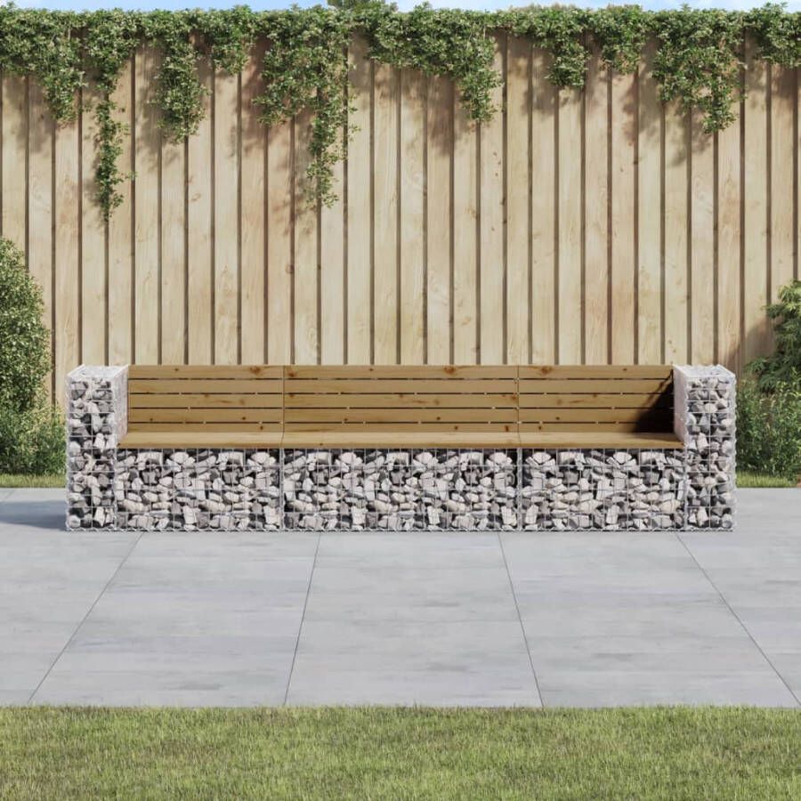 VIDAXL Tuinbank schanskorfontwerp 287x71x65 5 cm geïmpregneerd hout - Foto 4