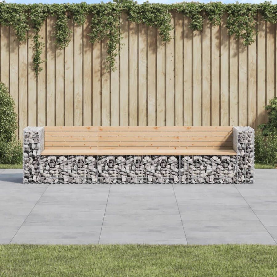 VIDAXL Tuinbank schanskorfontwerp 287x71x65 5 cm massief grenenhout - Foto 4