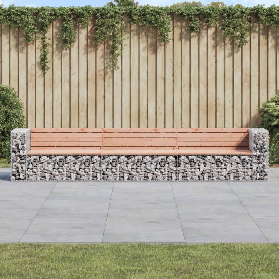 VIDAXL Tuinbank schanskorfontwerp 347x71x65 5 cm massief douglashout - Foto 4