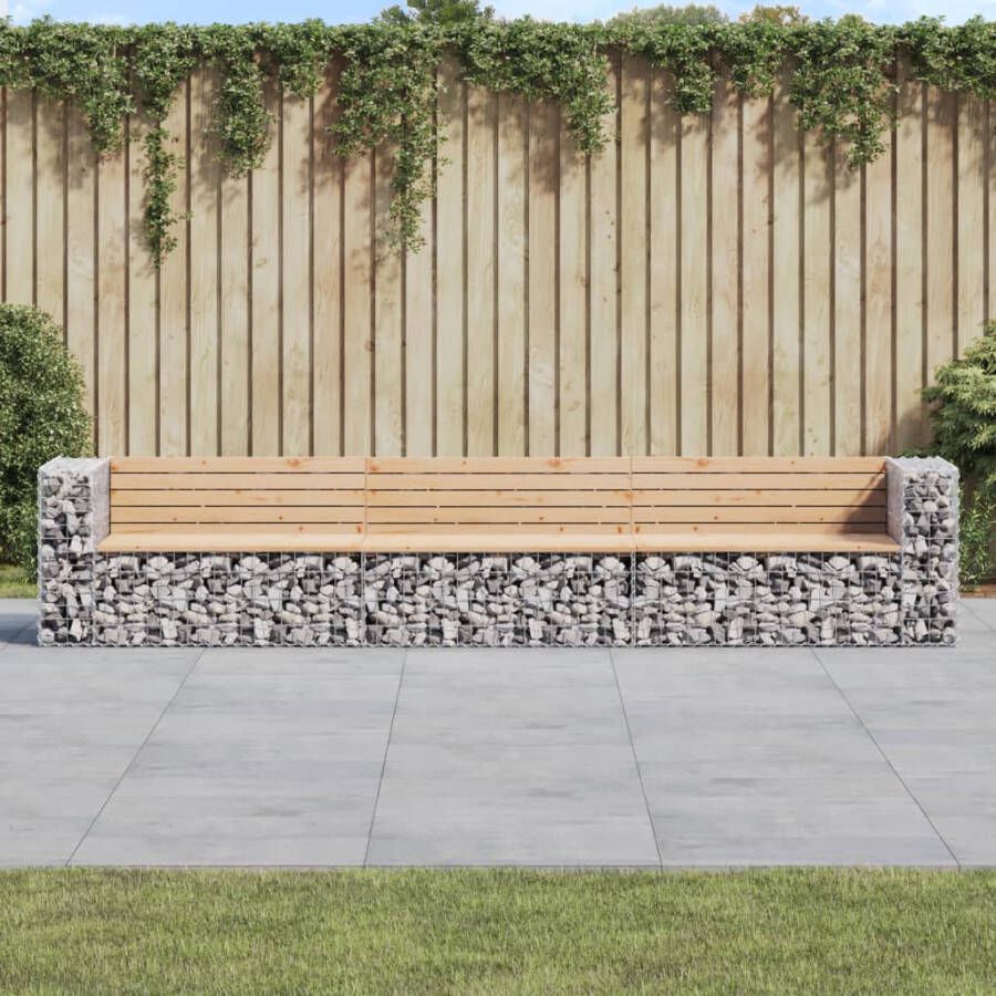 VIDAXL Tuinbank schanskorfontwerp 347x71x65 5 cm massief grenenhout - Foto 4