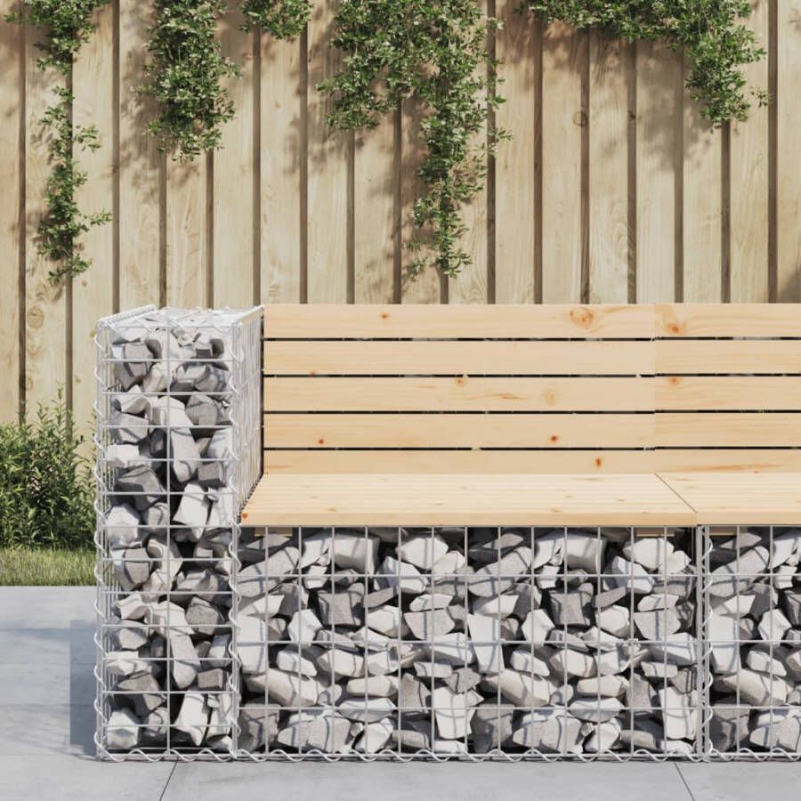 VIDAXL Tuinbank schanskorfontwerp 92x71x65 5 cm massief grenenhout - Foto 4