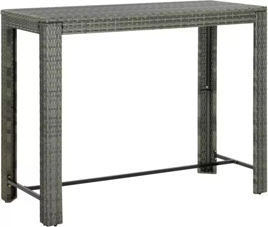 VidaXL Tuinbartafel 140 5x60 5x110 5 cm poly rattan grijs - Foto 4