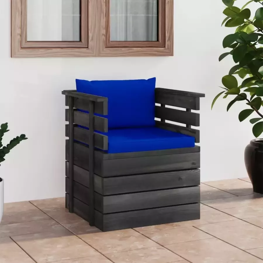 VidaXL Tuinfauteuil met kussens pallet grenenhout - Foto 4