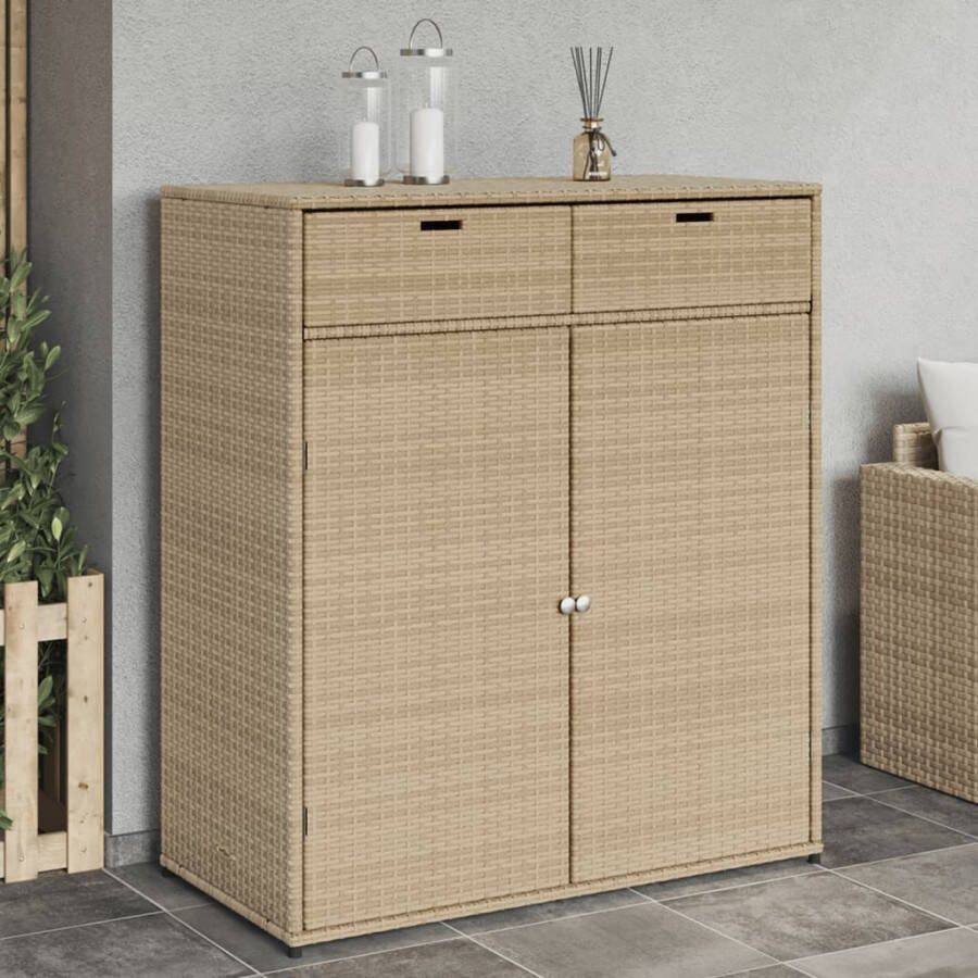 VIDAXL Tuinkast 105x55x113 cm poly rattan beige - Foto 4