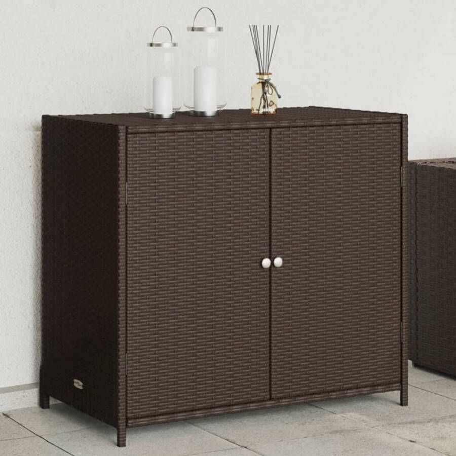 VIDAXL Tuinkast 83x45x76 cm poly rattan bruin - Foto 4