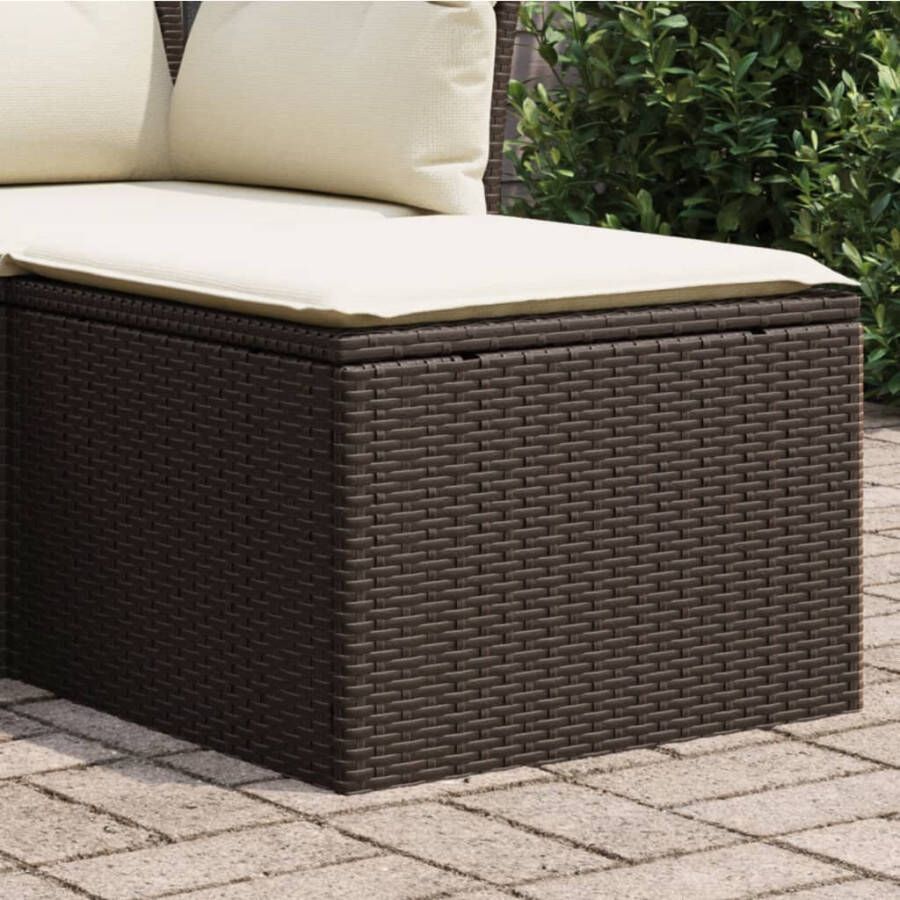 VidaXL -Tuinkruk-met-kussen-55x55x37-cm-poly-rattan-bruin - Foto 3