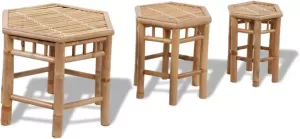 VidaXL Bamboe stoelen set van 3