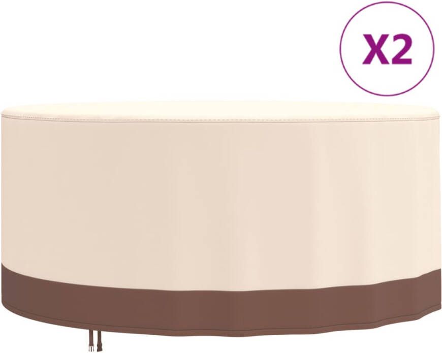 VIDAXL Tuinmeubelhoezen 2 st Ø 183x71 cm 600D oxford stof - Foto 4