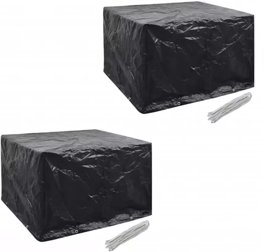 VidaXL Tuinmeubelhoezen poly rattan 2 st 4-persoons 113x113 cm - Foto 4