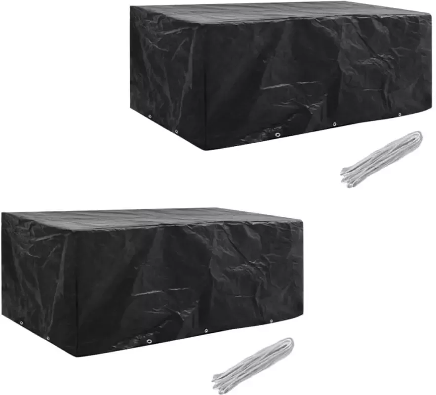 VidaXL Tuinmeubelhoezen poly rattan 2 st 8-persoons 229x113 cm - Foto 4