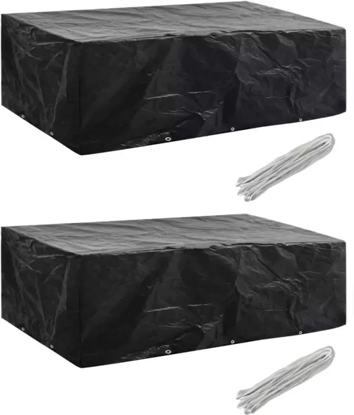 VidaXL Tuinmeubelhoezen poly rattan 2 st 8-persoons 300x140 cm - Foto 4