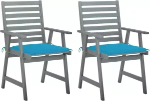 VIDAXL Tuinstoelen 2 st met kussens massief acaciahout