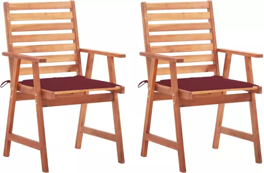 VidaXL Tuinstoelen 2 st met kussens massief acaciahout - Foto 1