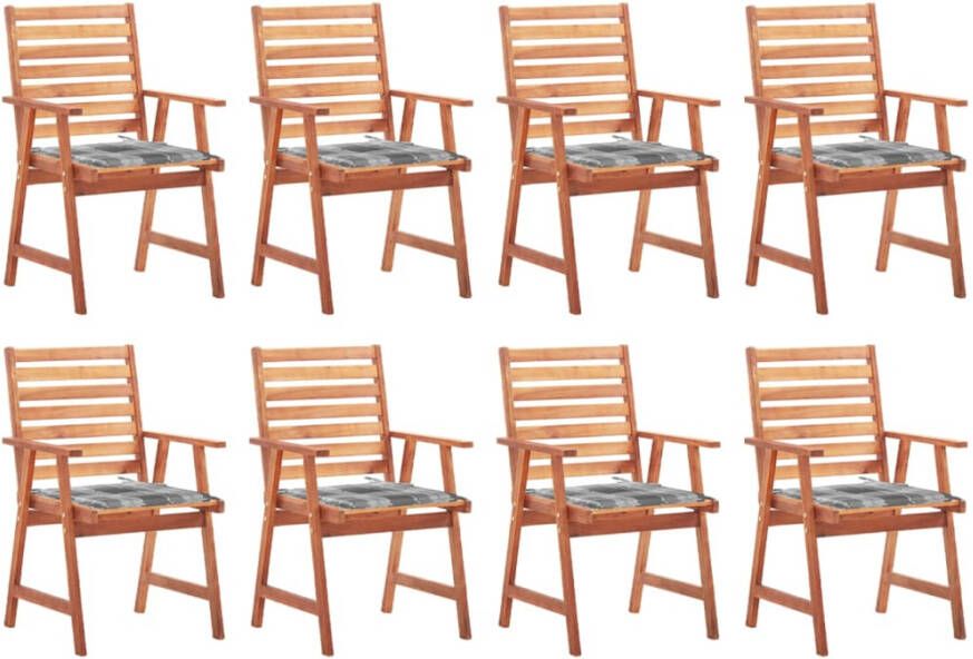 VidaXL Tuinstoelen 8 st met kussens massief acaciahout - Foto 3
