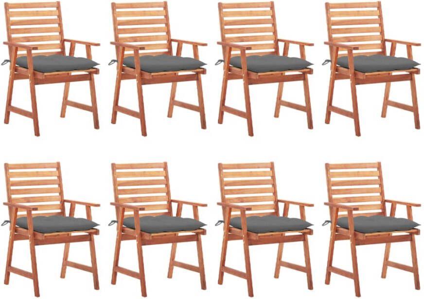 VidaXL Tuinstoelen 8 st met kussens massief acaciahout - Foto 3
